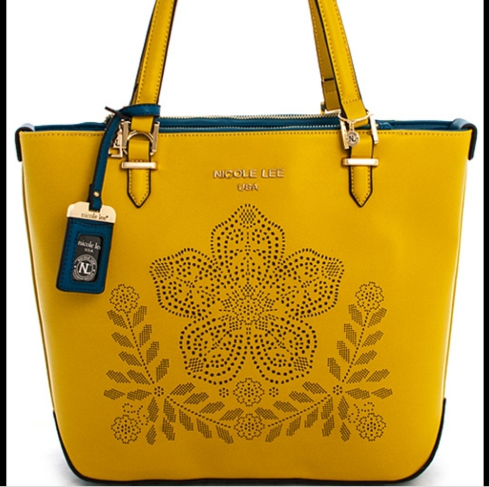 Nicole Lee Logan Floral Laser Cut Handbag